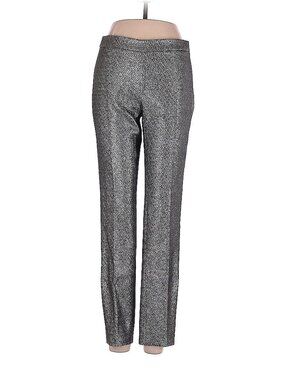 Worth New York Metallic Silver Straight-Leg Pants